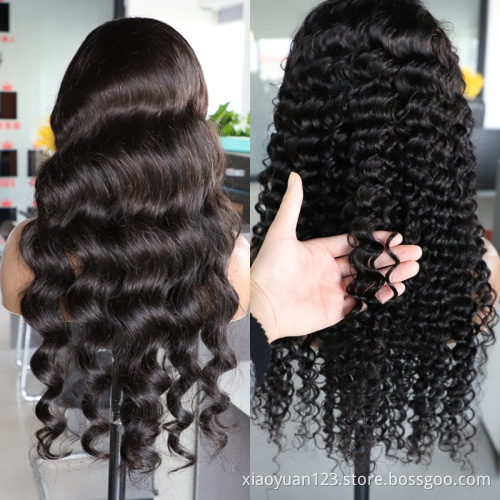 wholesale straight body wave deep wave water wave 13x4 brazilian transparent Lace frontal human hair wigs30" 32" 34" 36" 38"